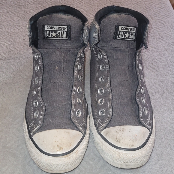 CONVERSE CHUCK TAYLOR 2 Tone Gray Leather & Canvas High Tops - Picture 13 of 13